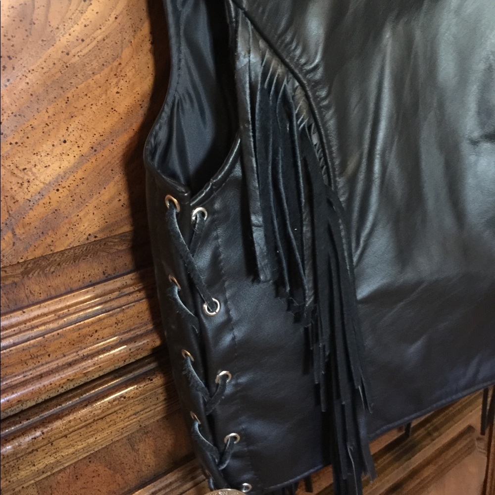Sturgis Vest. Blk w/ fringe in XS.